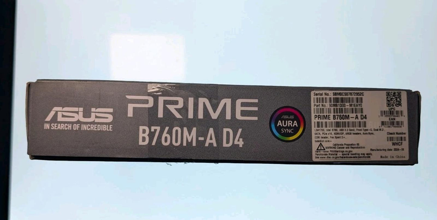 ASUS Prime B760M-A D4-CSM Business Motherboard Socket Intel LGA 1700 (Intel B760