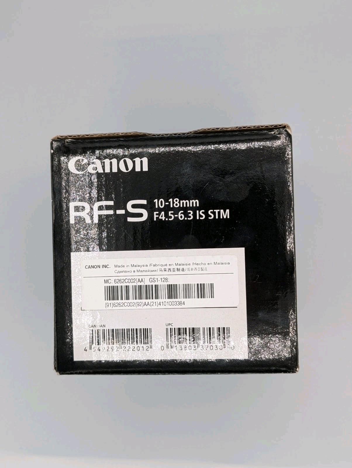 Canon RF-S10-18mm F4.5-6.3 is STM Ultra-Wide-Angle Zoom Lens, Mirrorless, Great