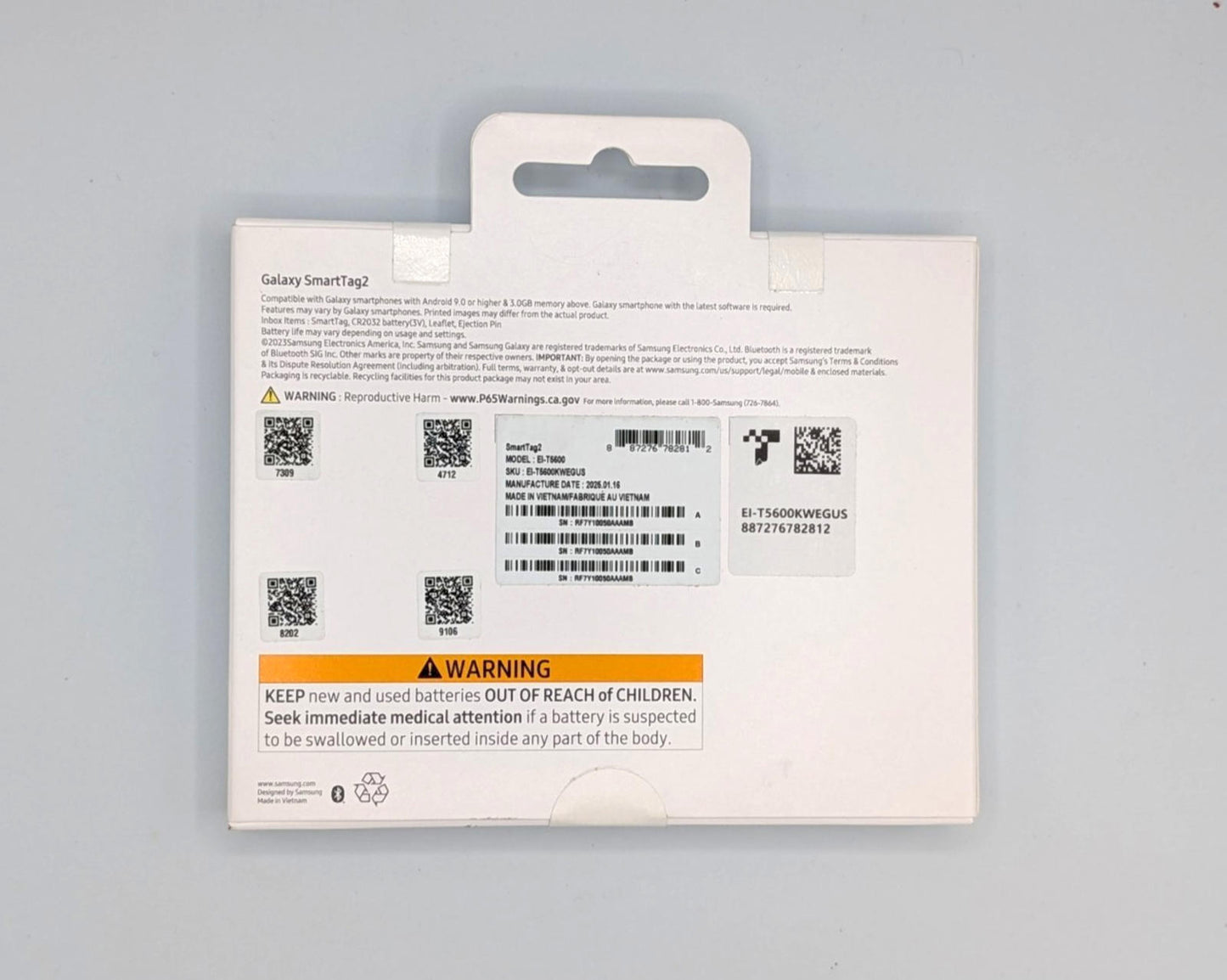 Samsung Galaxy SmartTag2 Bluetooth Tracker (4 Pack) - Black/White (El-T5600)
