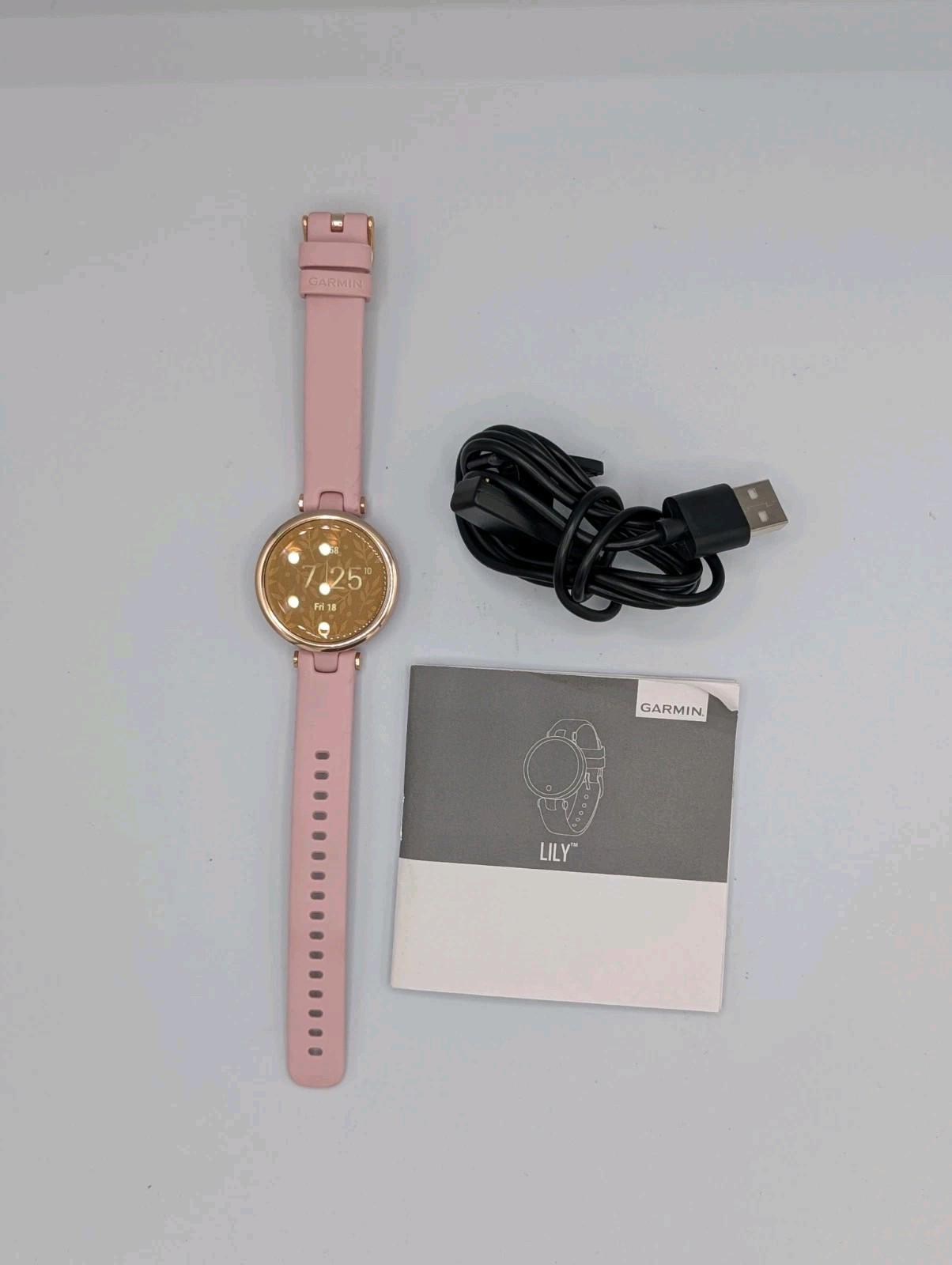 Garmin Lily Sport Edition Smartwatch Fitness PINK/Cream Gold [DP170]