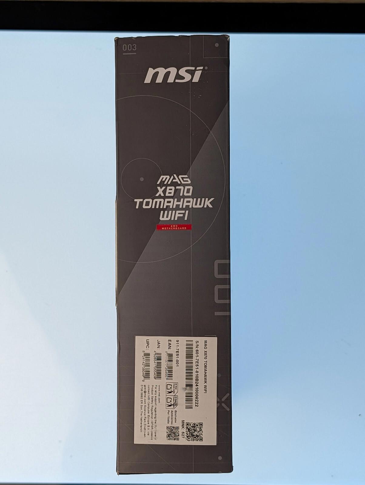 MSI MAG X870 TOMAHAWK WIFI Motherboard – AM5, DDR5, PCIe 5.0, Wi-Fi 7–NEW Sealed
